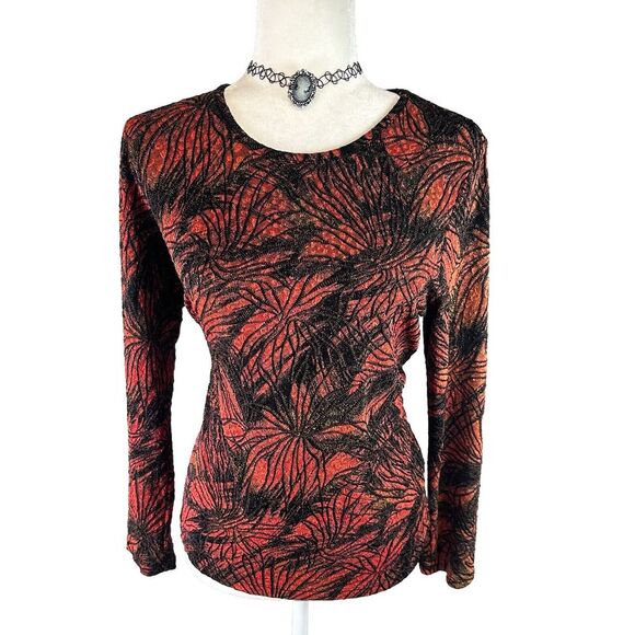 Vintage 90s Y2K Mesh Lace Long Sleeve Top Whimsigoth Women Goth Fairy Witchy M P - Picture 1 of 11